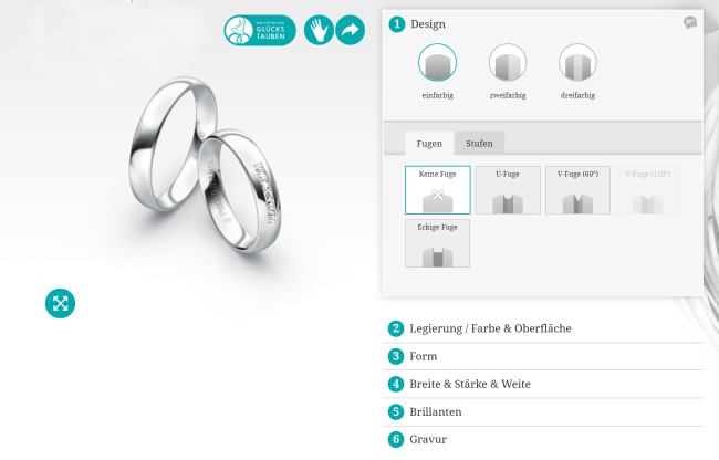Ringkonfigurator Ansicht des Ringkonfigurators von Juwelier Barok in Berlin